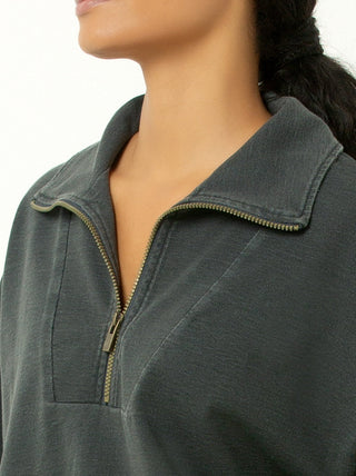 Single Stitch Oversized Half Zip Sweatshirt