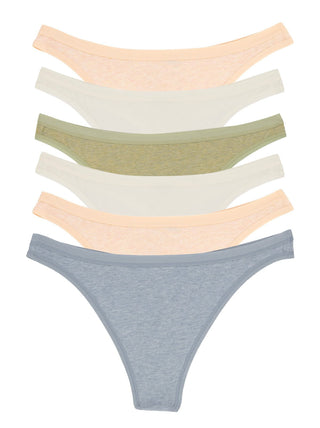 Organic Cotton Stretch Thong 6-Pack