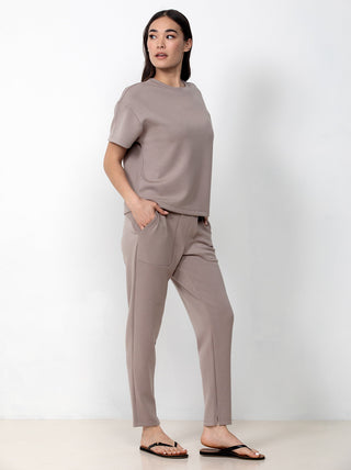Single Stitch Scuba Soft Crewneck Top And Jogger Set