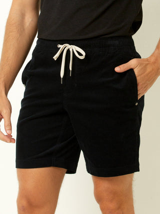 Single Stitch Drawstring Corduroy Shorts