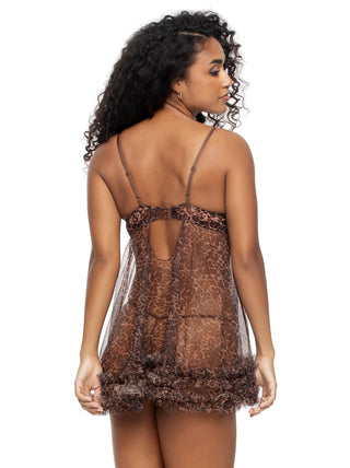 Jezebel by Felina Veil Luxe Ruffle Babydoll & G-String Set
