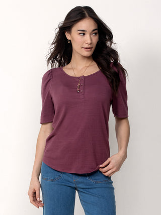 Single Stitch Ultra Soft Scoop Neck Henley