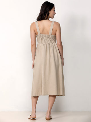 Button Front Midi Dress