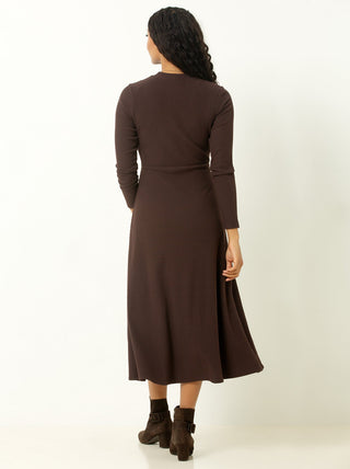 Single Stitch Ribbed Midi Dress