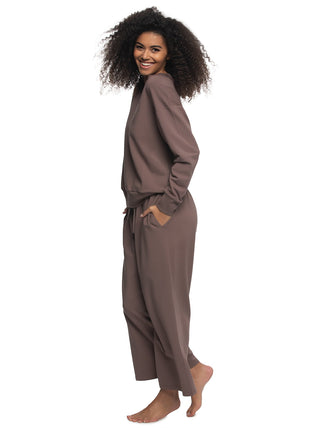Kimora V-Neck Sweatshirt & Wide Leg Pant