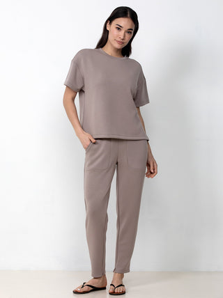 Single Stitch Scuba Soft Crewneck Top And Jogger Set