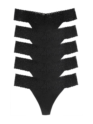 Lace Top Thong 5-Pack
