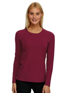 Key Item Long Sleeve Crew Neck color beet red