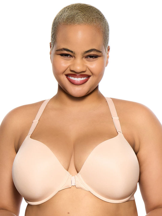 Felina Angie Front Closure Minimizer Bra Size 42 H Nude for sale online