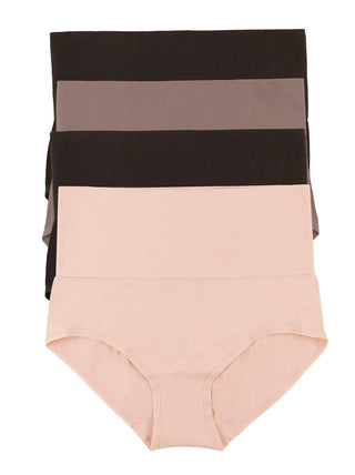 Seamless Shapewear Brief 4-Pack in Black Sparrow Basics. 
