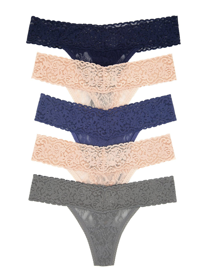 Signature Stretch Lace Low Rise Thong 5-Pack