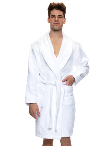 Shawl Collar Terry Robe - White
