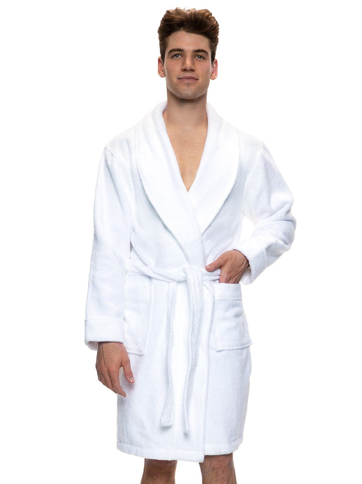 Shawl Collar Terry Robe - White