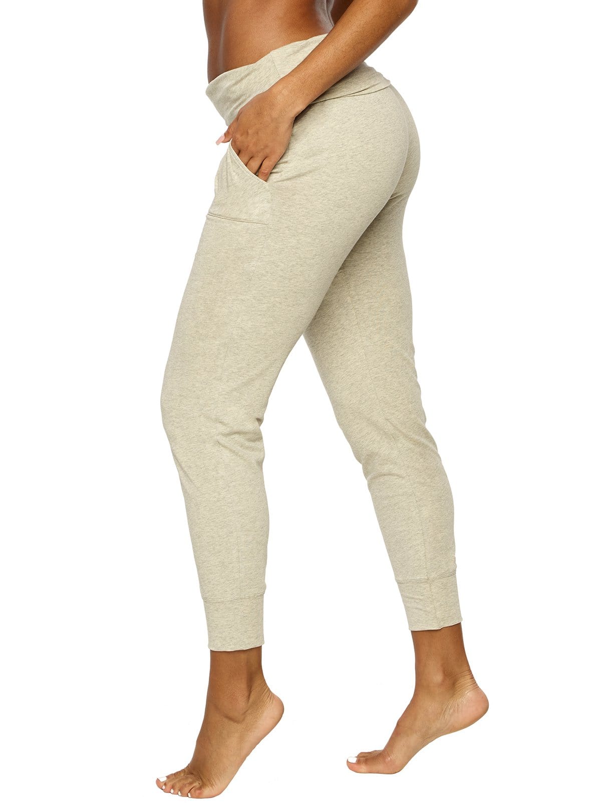 Organic Cotton Stretch Fold-Waist Joggers