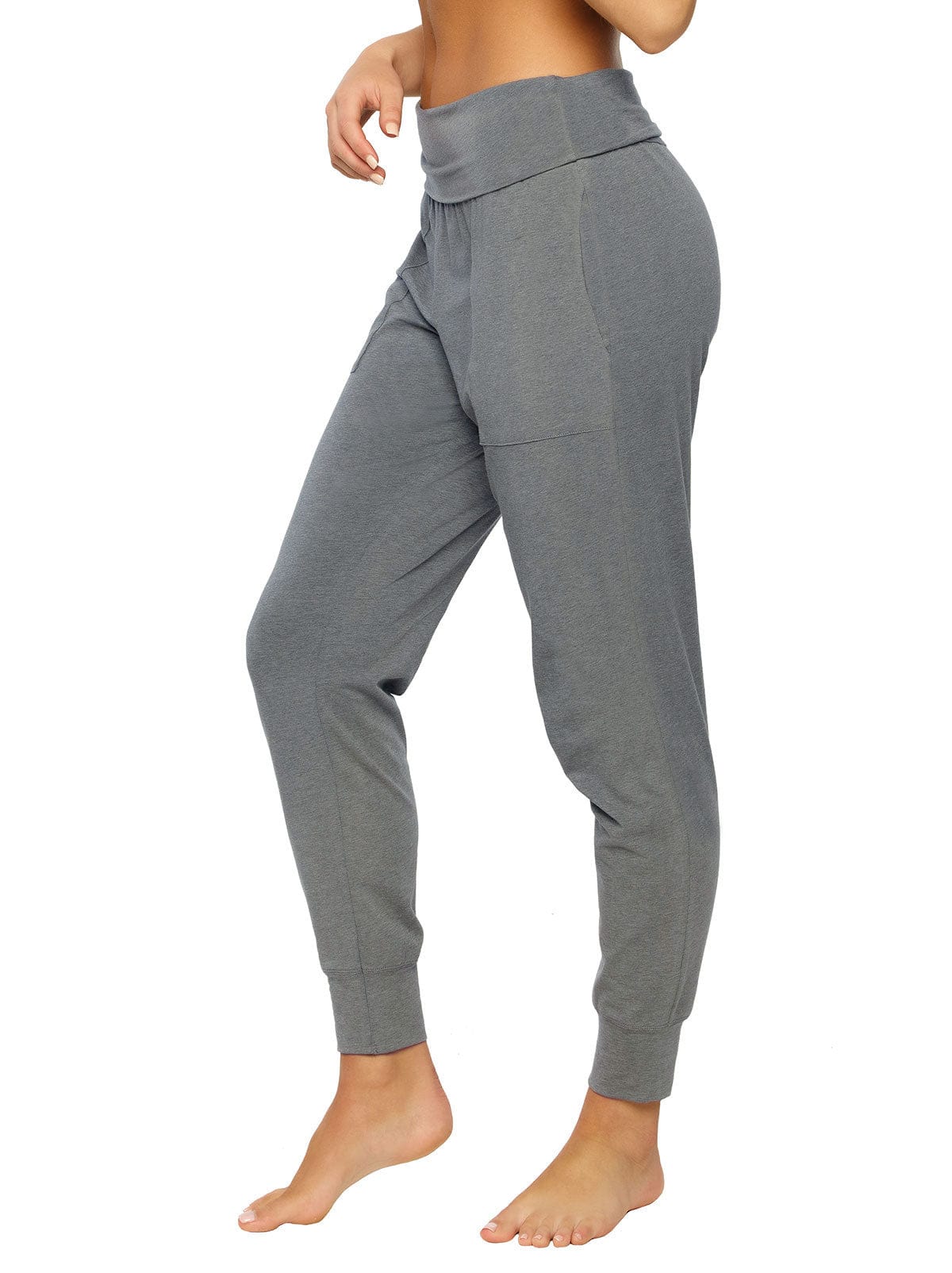 Organic Cotton Stretch Fold-Waist Joggers
