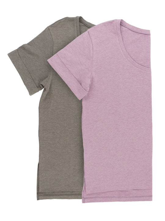 Organic Cotton Stretch Scoop-Neck Tee 2-Pack