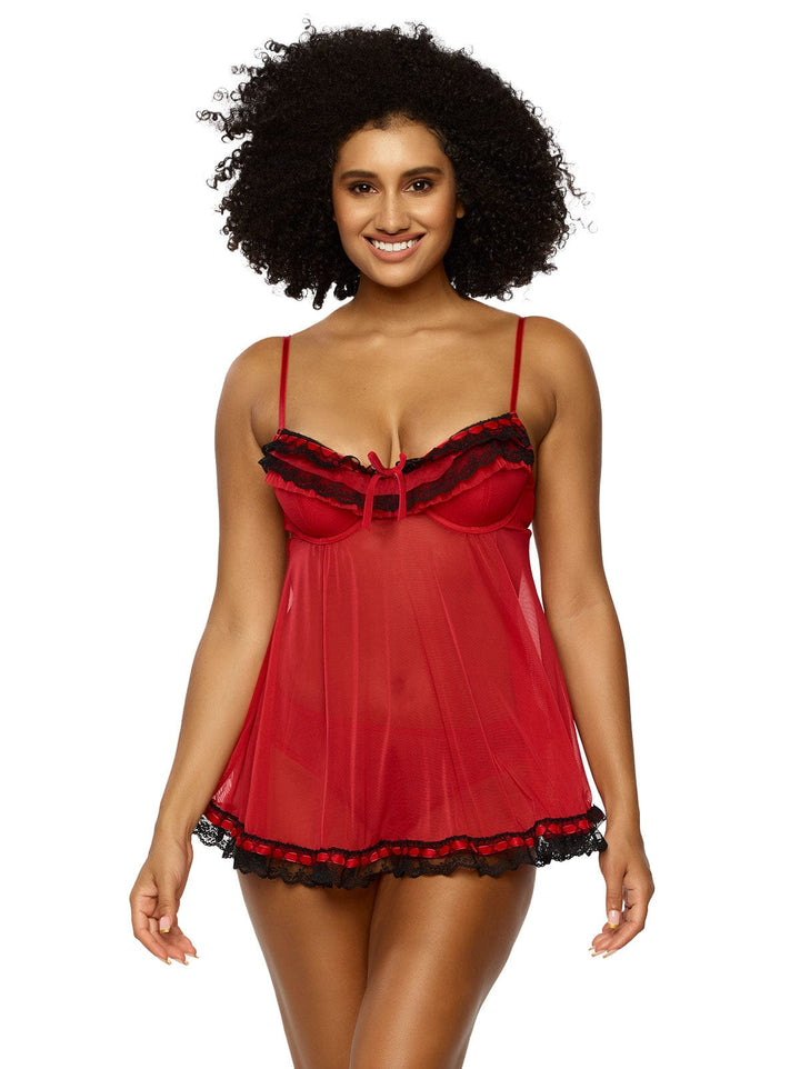 Ruffles Galore Chemise with Hipster Panty