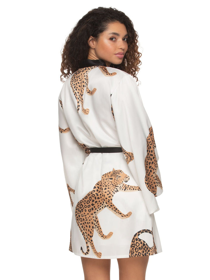 Adrienne Printed Satin Kimono