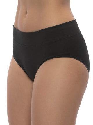 Pima cotton underwear in black on model	