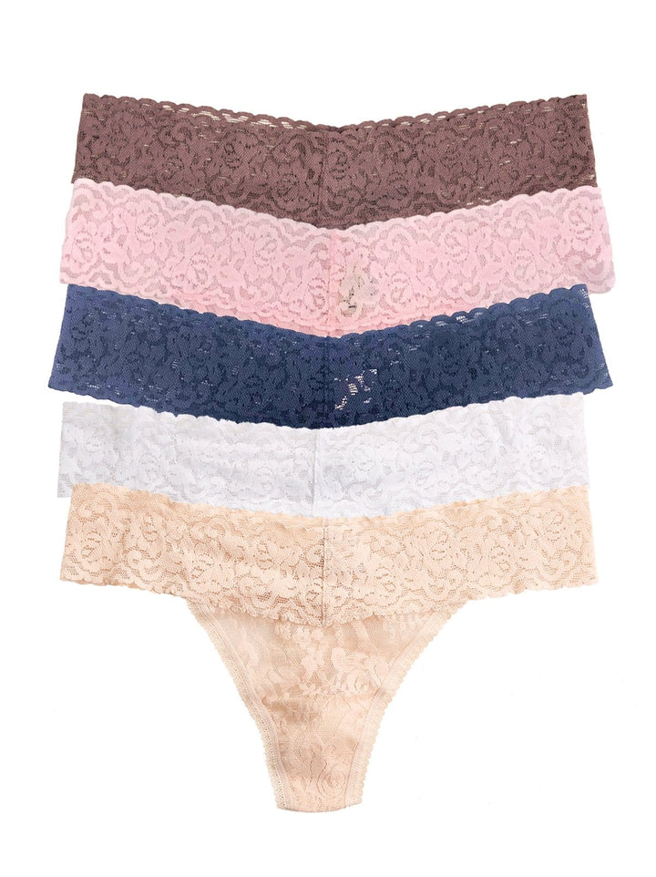 lace thong 5 pack color-midsummer essentials