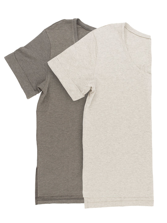 Organic Cotton Stretch Scoop-Neck Tee 2-Pack
