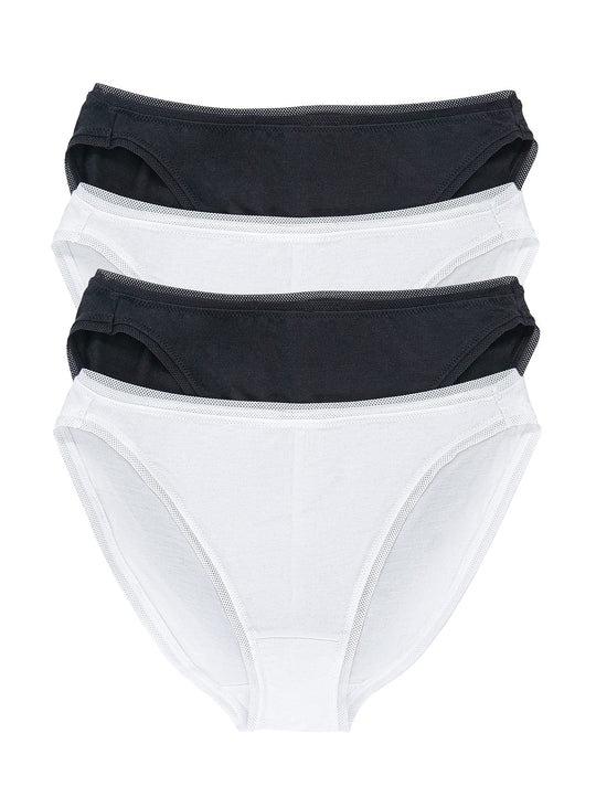 So Smooth Hi-Cut Geo Lace Trim Panties 4-Pack
