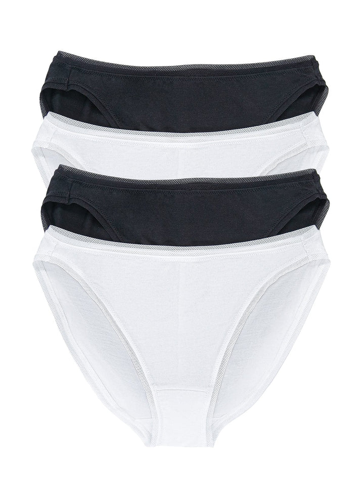 So Smooth Hi-Cut Geo Lace Trim Panties 4-Pack