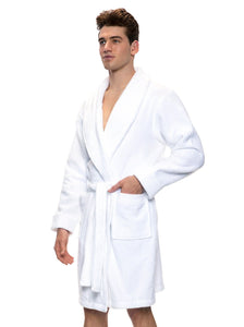 Shawl Collar Terry Robe - White