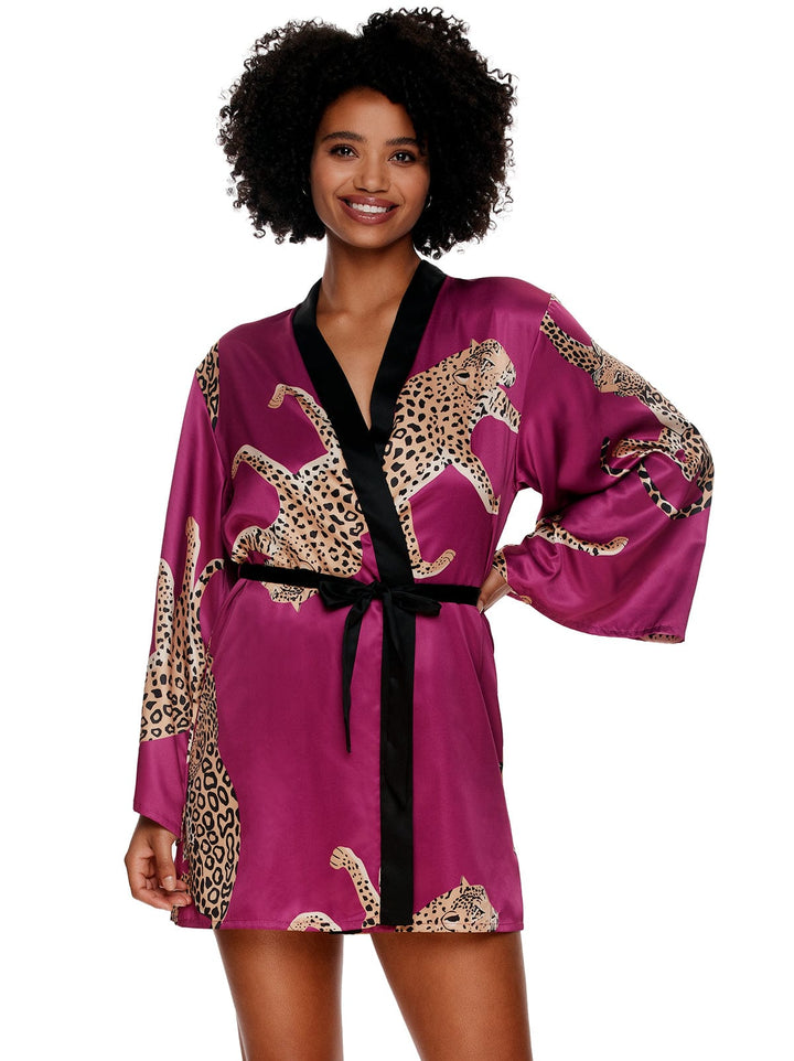 Adrienne Printed Satin Kimono