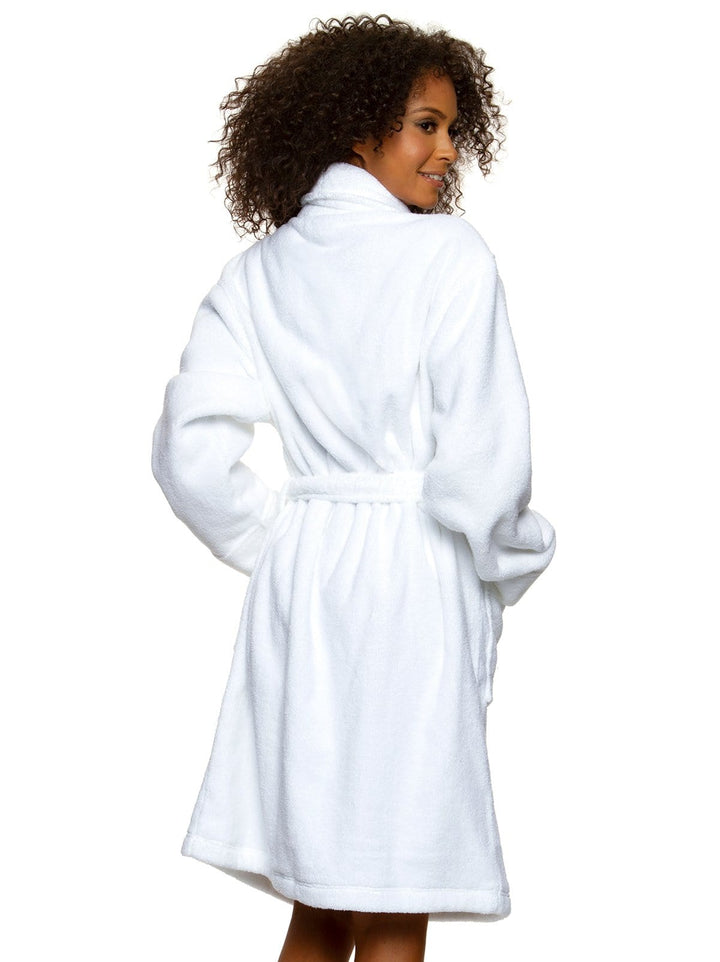 Shawl Collar Terry Robe - White