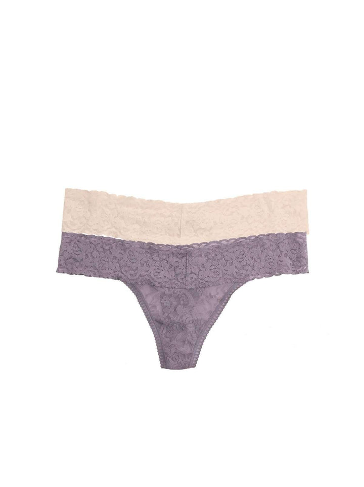 Felina Most Comfortable Super Soft Stretch Lace Thong 2-Pack color-bare mink